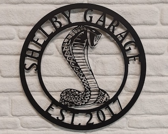 Custom Shelby Garage Metal Wall Sign: Cobra Decor