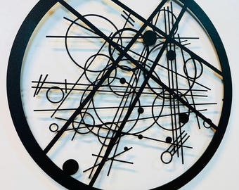 Kandinsky Circles in a Circle Metal Wall Art: Modernist Decor