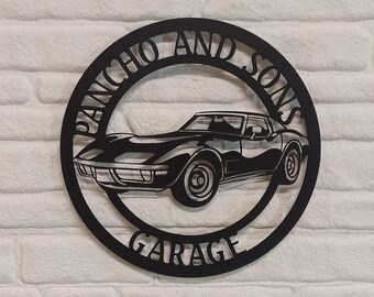Custom Stingray Theme Metal Sign , Custom Classic Stingray Wall Sign , Custom Stingray Garage Wall Decor ,Personalized Garage Wall Art