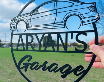 Custom C63 AMG Metal Garage Sign - Personalized Wall Decor
