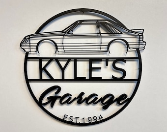 Custom Car Garage Metal Wall Decor: Classic Car Theme Sign