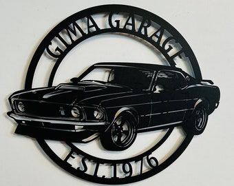 Custom 1969 Mustang Mach 1 Metal Garage Sign