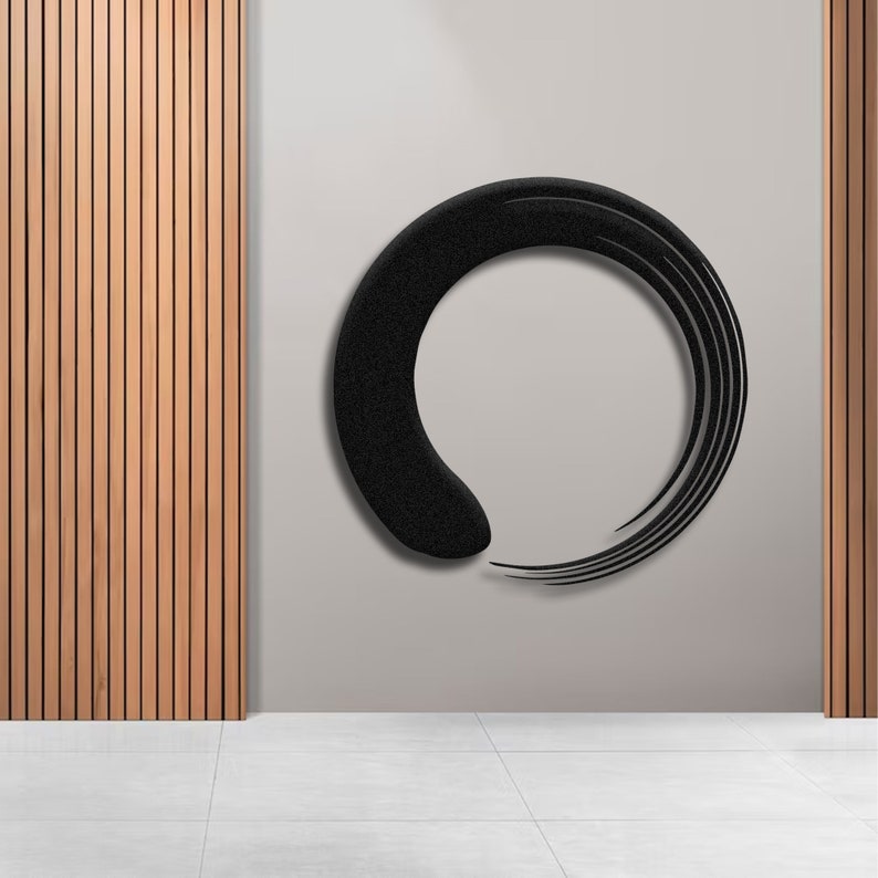 Enso Symbol Metal Wall Art: Black Zen Circle Decor - Etsy