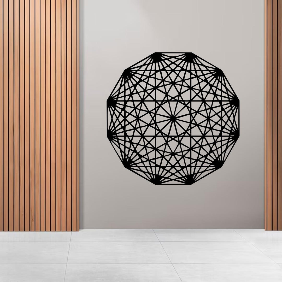 Geometric Dodecagon Metal Wall Art , Sacred Geometry Sign , Modern ...