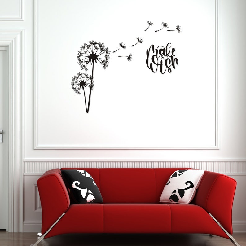 Dandelion Metal Wall Art Make a Wish Metal Wall Decor Etsy