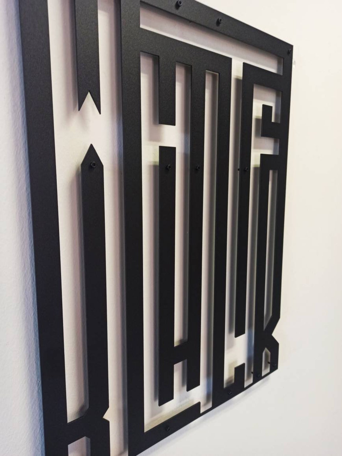 Black and White Metal Wall Art Perspective Metal Wall Decor Etsy