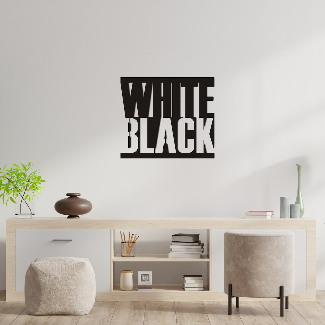 WhiteBlack Metal Wall Art BlackWhite Metal Wall Decor Etsy