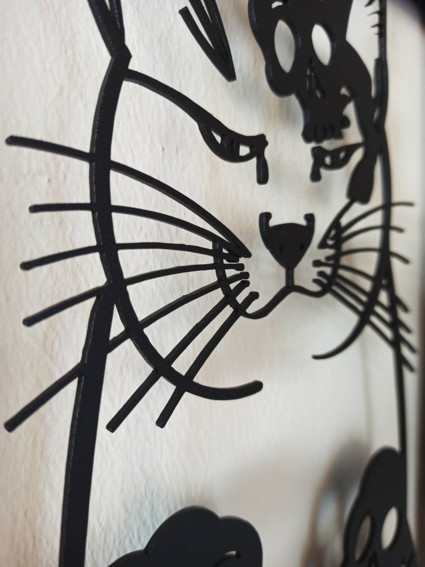 Cat Metal Wall Art Japan Cat Metal Wall Decor Metal Wall Etsy