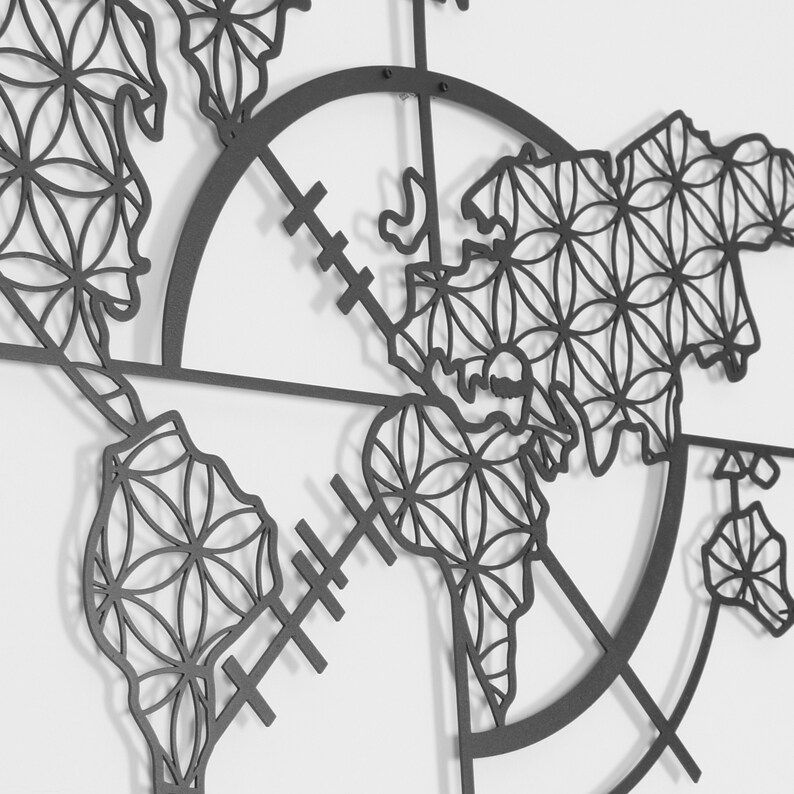 Metal World Map Metal Wall Decor Metal Wall Art Steel World Etsy