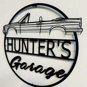Cartello da parete in metallo personalizzato con tema E30 325 Cabrio, decorazioni in metallo personalizzate per E30 325, decorazioni da parete personalizzate per garage E30 325, cartello da parete personalizzato per garage E30 325