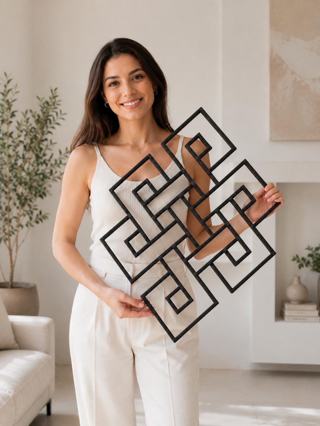 Shrivatsa Metal Wall Art: Eternal Knot, Lucky Charm Decor - Etsy