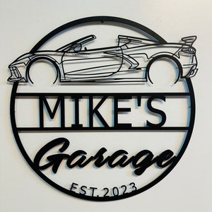 Custom Corvette C8 Convertible Theme Metal Wall Sign , Custom C8 Metal Decor , Custom C8 Wall Art , Custom C8 Garage Wall Sign , Custom C8
