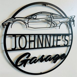 Cartello da parete in metallo personalizzato con tema Corvette C8 Stingray, decorazioni in metallo personalizzate con motivo C8 Stingray, decorazioni da parete personalizzate con motivo C8, cartello da parete personalizzato con motivo C8 per garage
