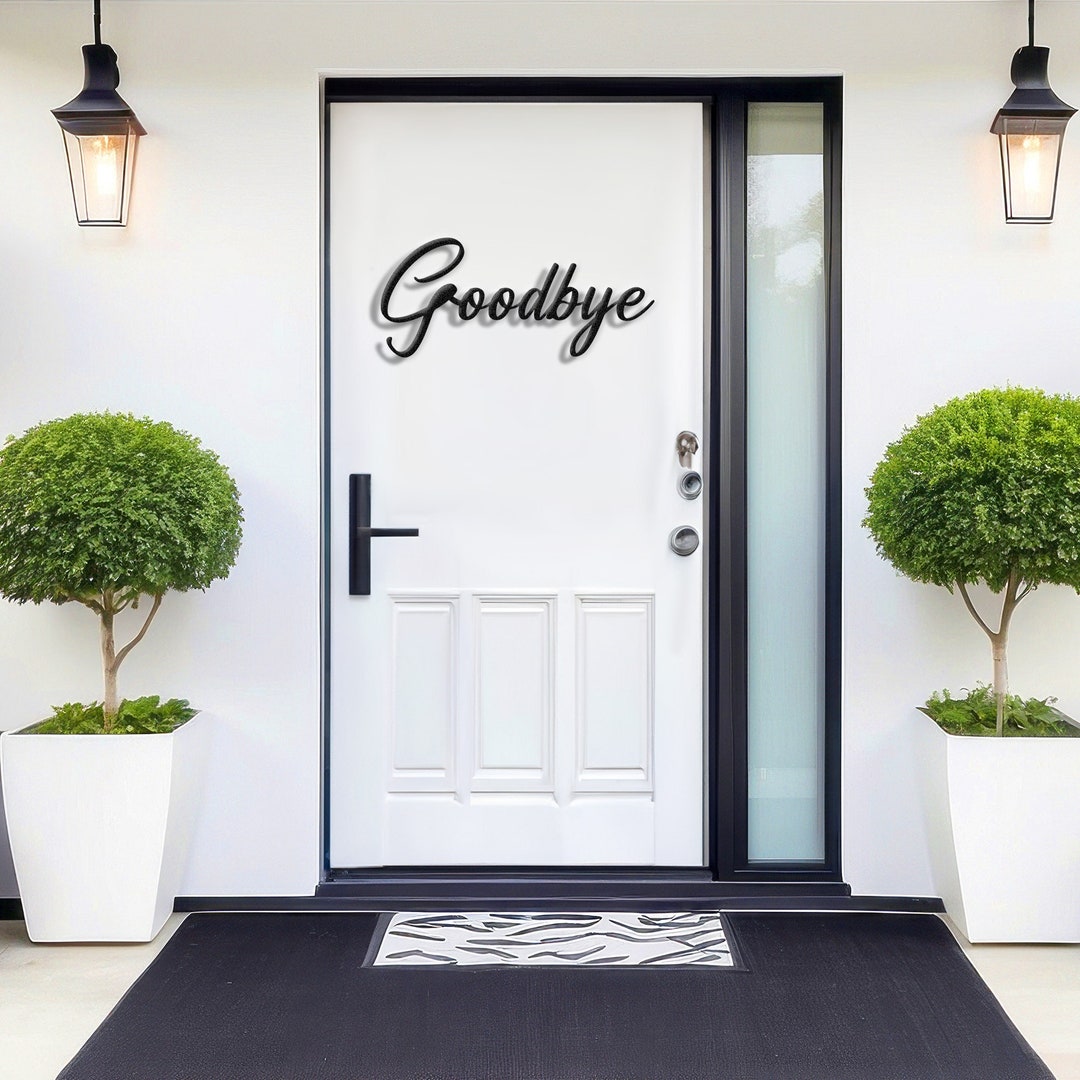 Goodbye Metal Wall Decor , Verabschiedung Wall Sign , Entryway Wall ...