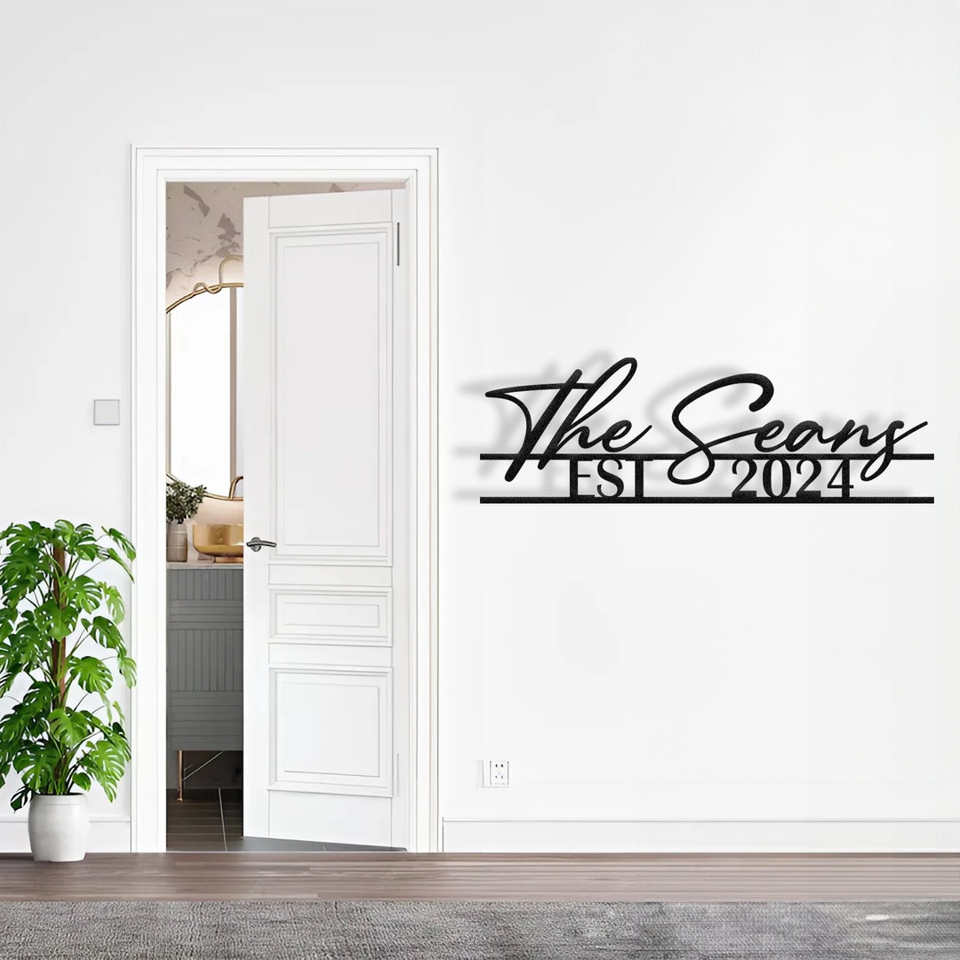 Custom Metal Family Name Sign, Personalized Door Decor - Etsy