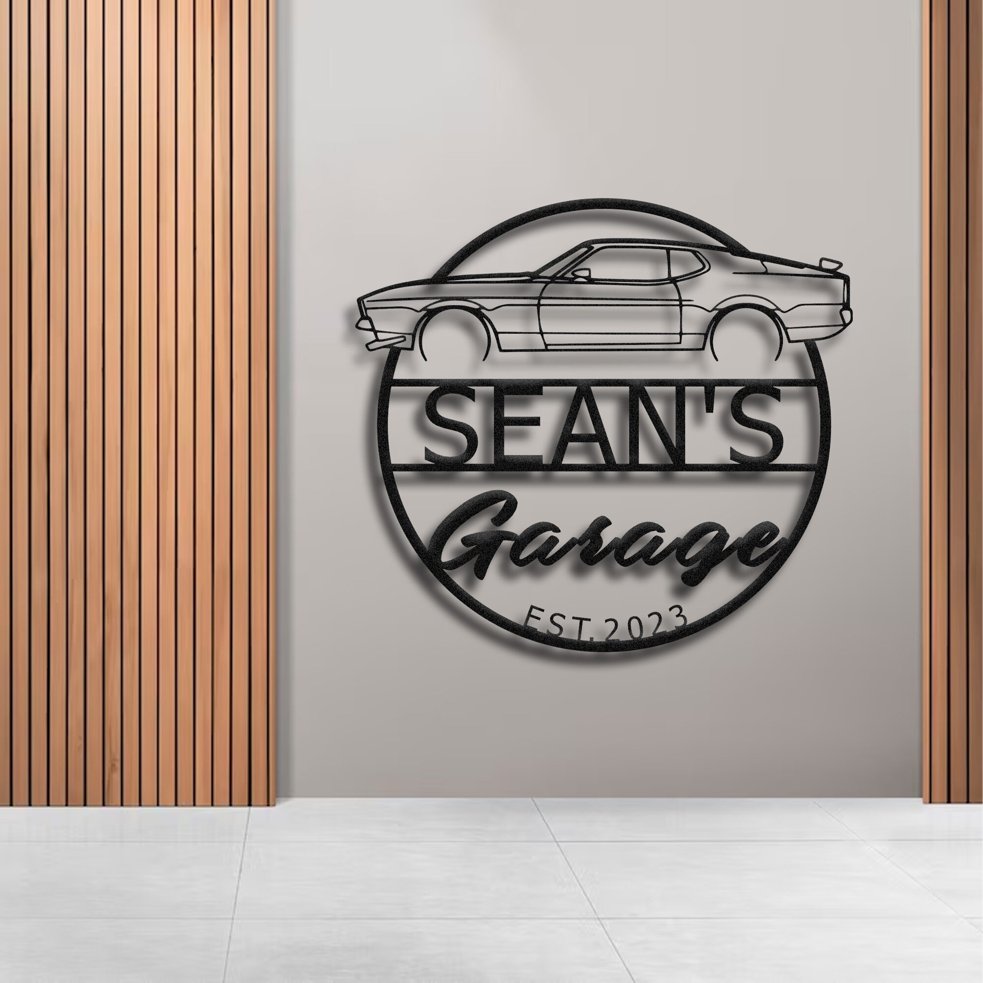 Plaque Déco Vintage Ford Mustang Mach One - Idée Cadeau Garage Custom - PVC