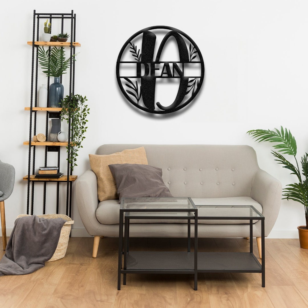 Custom Family Name Metal Wall Sign , Custom Monogram Metal Decor ...