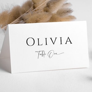 Plantilla para tarjeta de lugar de boda, tarjeta de nombre simple, tarjetas de lugar minimalistas editables, descarga instantánea imprimible, tarjetas de nombre modernas, #BL77