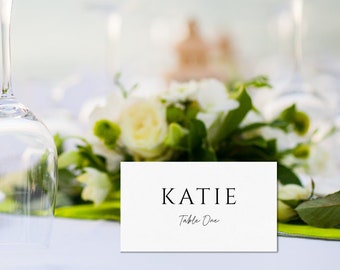 Wedding place card template, simple name card, editable minimalist place cards, handwriting style, printable name seating cards, #BL46