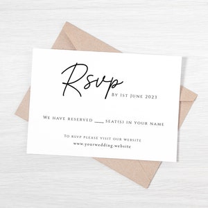 Wedding rsvp card template, diy rsvp card, simple wedding response, black & white minimalist handwriting style rsvp, editable download #BL46