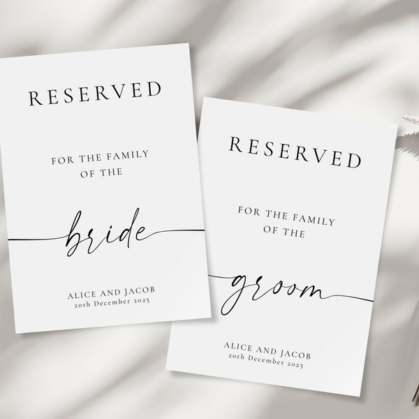Reserved Sign Template Printable Etsy