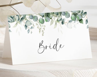 Eukalyptus Tischkarten Vorlage zum Ausdrucken, Sitzplatzkarten, Sitzplatzkarten, Eukalyptus Namenskarte zum Ausdrucken, Einladungskarte zum Ausdrucken #BL20