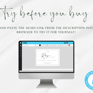 May include: A computer screen displaying a wedding RSVP template with the text "RSVP" in a cursive font. The template is editable using a web-based editor. The text "Edit with templet" is visible in the lower right corner of the image.