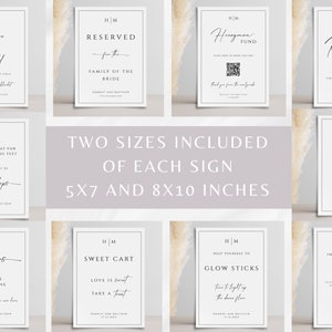 Monogram Wedding Template Bundle, Diy Wedding Printables, Elegant ...