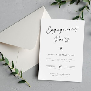 Verlobungsfeier Einladung Vorlage, modernes Foto Verlobung einladen, sie sagte ja Hochzeit Verlobung bedruckbar, diy bearbeitbar Download #BL46