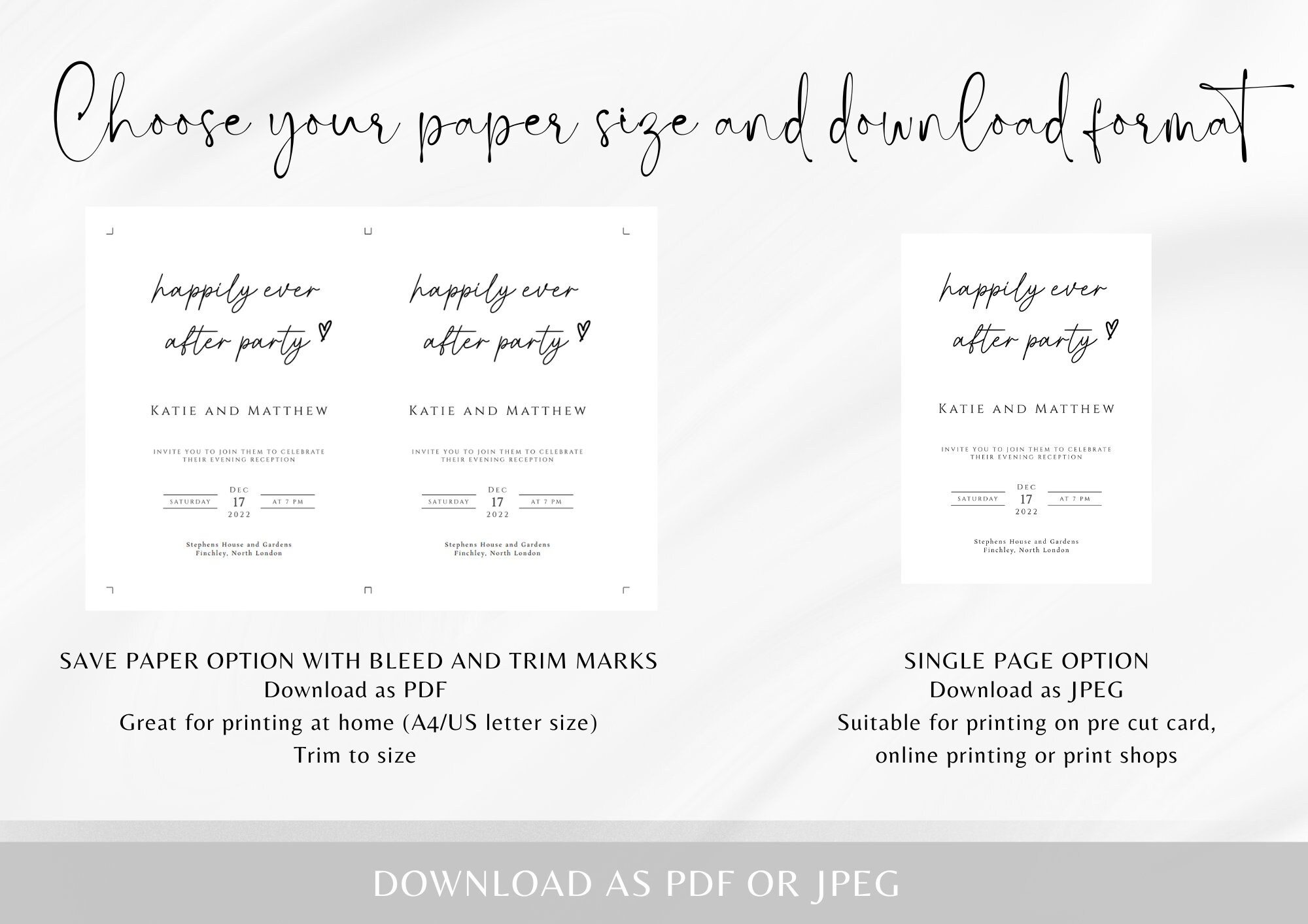 Happily Ever After Party Wedding Invitation Template Diy - Etsy