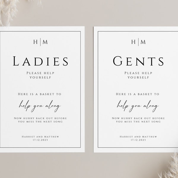 Wedding Bathroom Signs Pdf - Etsy UK