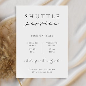 Hochzeit Schild mit Pendelzug, elegante Hochzeit Transport druckbare Schild, Hochzeit Bus Zeiten Schild, DIY Hochzeit, bearbeitbare Datei #BL10