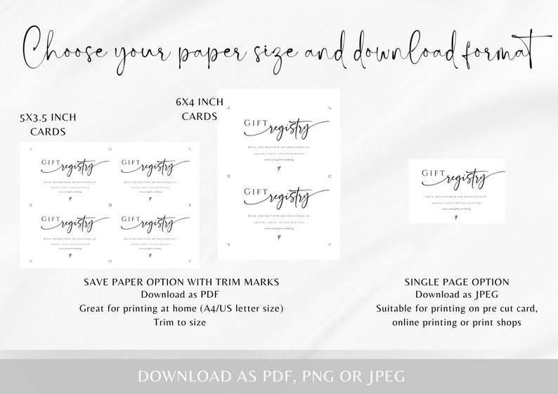 gift-registry-card-template-diy-wedding-registry-enclosure-etsy