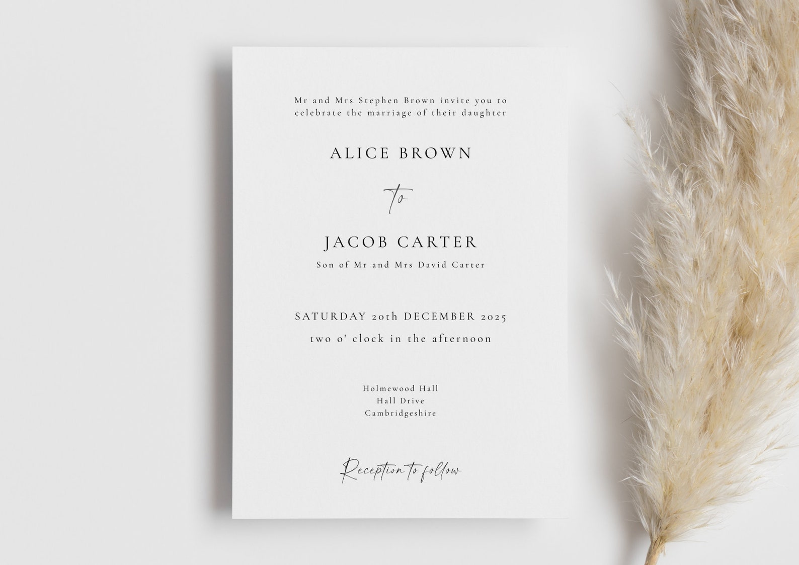 Traditional Script Wedding Invitation Template: Photo Upload (templett ...
