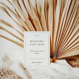 Elegant Wedding Post Box Sign Template: Monogram Printable (digital ...