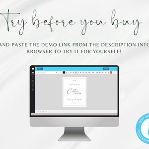 May include: A computer screen displaying a mockup of a customizable sign template. The sign says "Custom Sign" and is designed in a minimalist style with a handwritten font. The text "Edit with Templett" is visible in a blue circle with a white "t" in the lower right corner of the image.