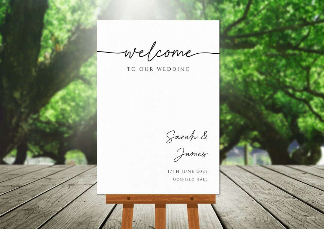 Large Wedding Sign Template, Vertical to Our Wedding Sign, Diy Sign Minimalist