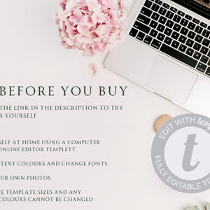 Wedding order of the day invitation insert template, small printable wedding timeline icons, simple invite insert, editable download #BL46 image 7