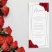 Red Wedding Menu Template, Red Rose Tall Wedding Menu Sign, Black ...