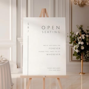 Open seating sign template, modern diy wedding sign, we&#39;ve decided on forever feel free to sit wherever sign, editable download #BL12