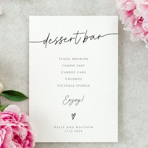 Wedding dessert bar sign template, simple dessert sign printable, modern dessert menu, black and white treats sign, editable download #BL46