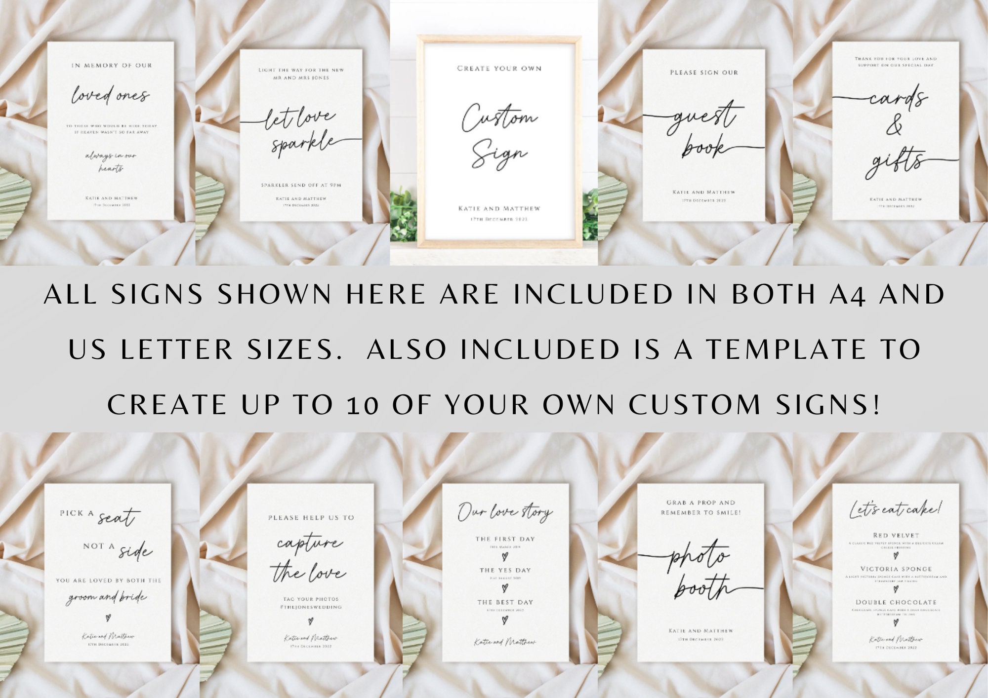 Wedding Sign Template Bundle Diy Wedding Printable Pick a - Etsy UK