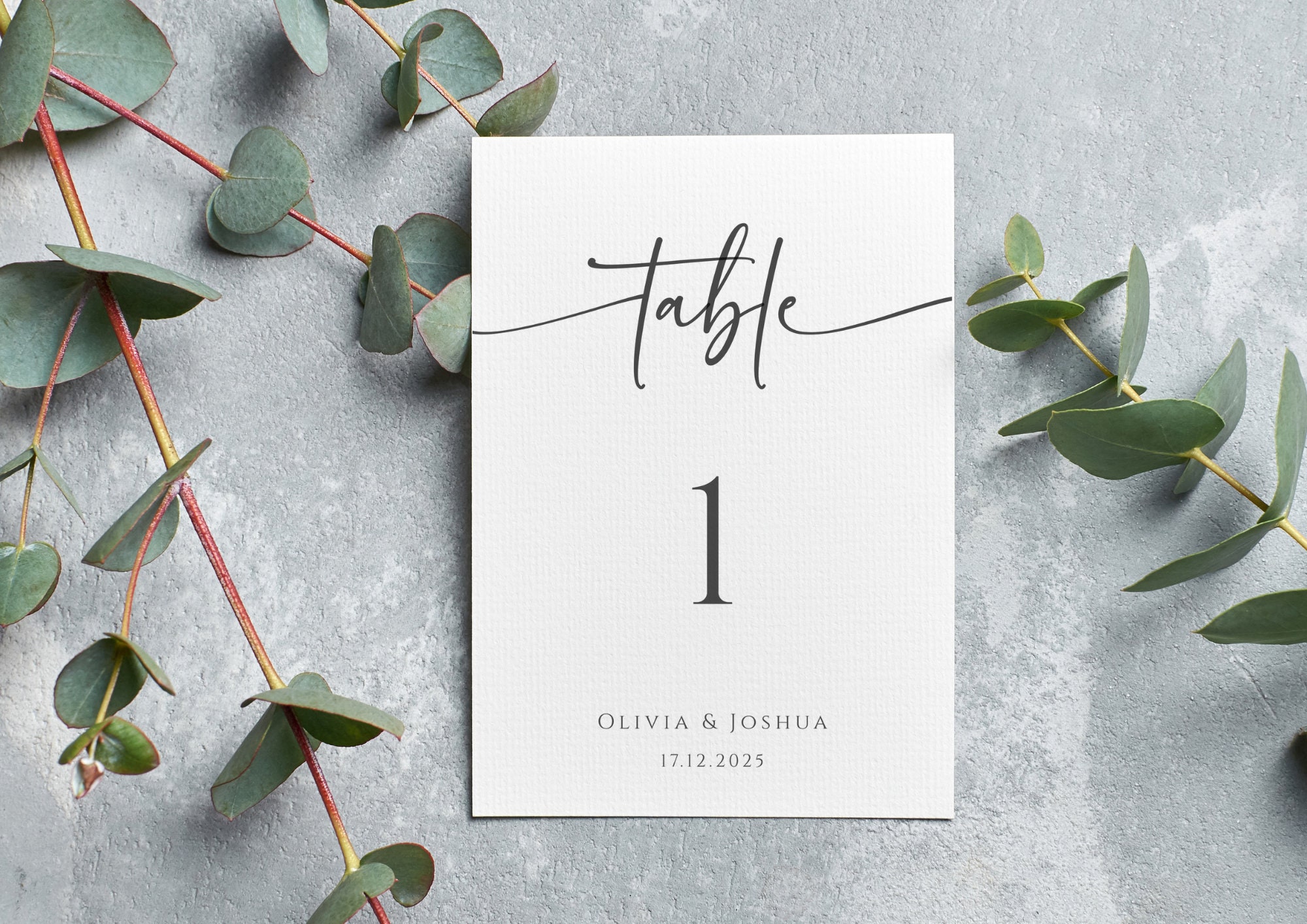 Wedding Table Number Printable Template, Modern Editable Table Number ...