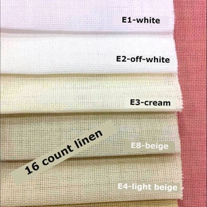 16 Count Soft Linen, Cross Stitch Fabric , Polyester Cotton Aida Fabric to Stitch, Embroidery Fabric