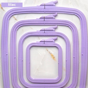 Nurge Lilac Plastic Square Embroidery Hoop, Nurge Stitching Hoop, Made in Turkey