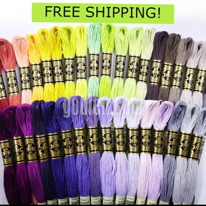 Juego de hilos DMC (35 colores nuevos), madejas DMC (colores populares), juego de hilos DMC, hilo de algodón DMC, hilo para punto de cruz, hilos para paquetes