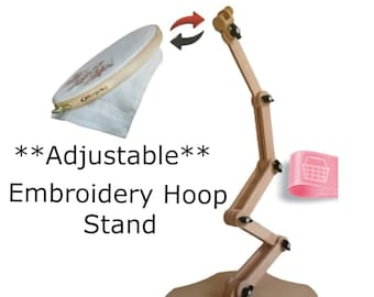 Nurge Wooden Embroidery Hoop Stand, Adjustable Embroidery Table Stand, Cross Stitch Stand, Embroidery Hoop Holder, FREE SHIPPING