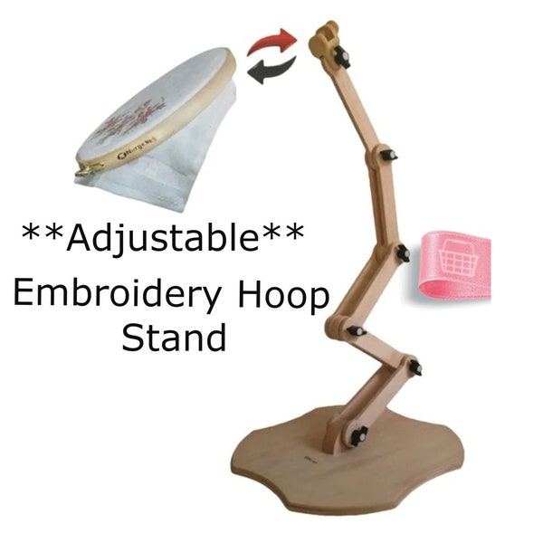 Nurge Wooden Embroidery Hoop Stand, Adjustable Embroidery Table Stand, Cross Stitch Stand, Embroidery Hoop Holder, FREE SHIPPING