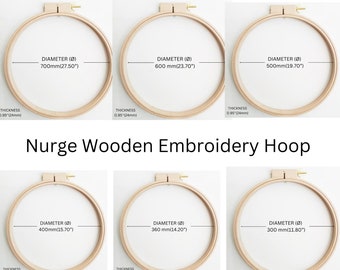 Nurge Wide Wooden Embroidery Hoop, 1 inch-24 mm High, Cross Stitch Wider Frame, Stitching Hoop, Wide Embroidery Hoop
