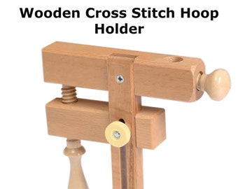 Adjustable Wooden Cross Stitch Hoop Table Clamp, Embroidery Tool